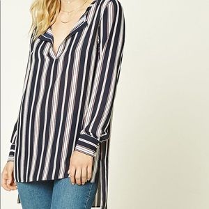 Striped Chiffon Tunic